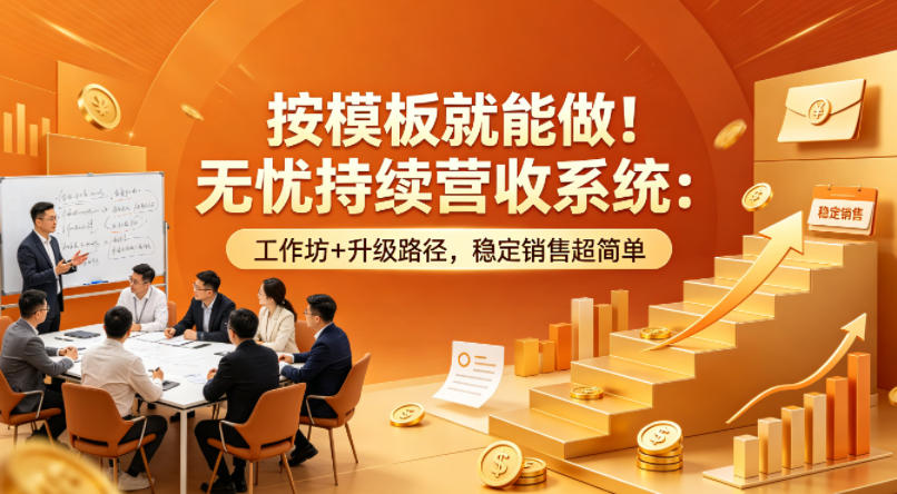 按模板就能做！无忧持续营收系统：工作坊+升级路径，稳定销售超简单【原创双语字幕】-时光云网创