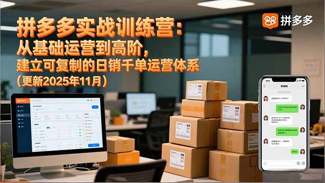 拼多多实战训练营:从基础运营到高阶,建立可复制的日销千单运营体系(更新11月-时光云网创