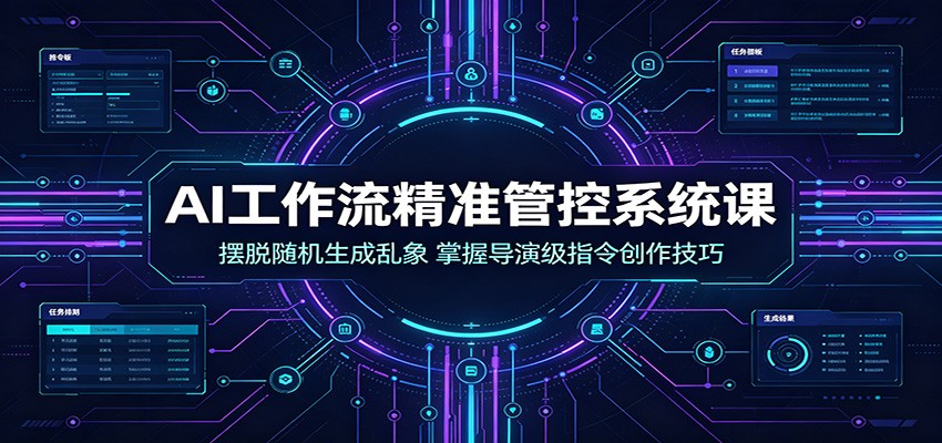 AI工作流精准管控系统课：摆脱随机生成乱象，掌握导演级指令创作技巧-时光云网创