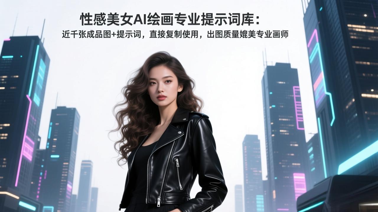 性感美女AI绘画专业提示词库：近千张成品图+提示词，直接复制使用，出图质量媲美专业画师-时光云网创