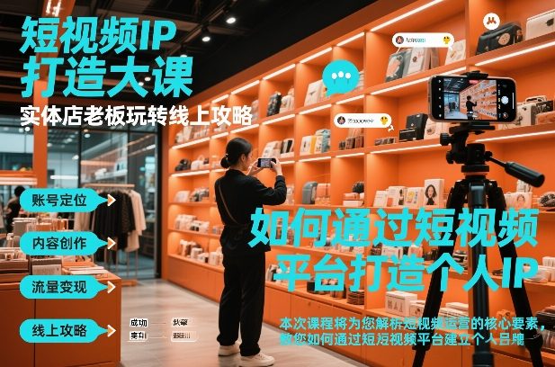 短视频ip打造大课，实体店老板玩转线上攻略-时光云网创