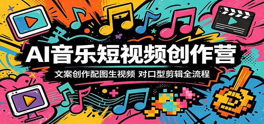 AI音乐短视频创作营:文案创作配图生视频,对口型剪辑全流程-时光云网创