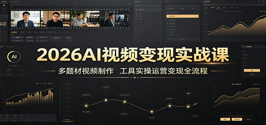 2026AI视频变现实战课：多题材视频制作，工具实操运营变现全流程-时光云网创