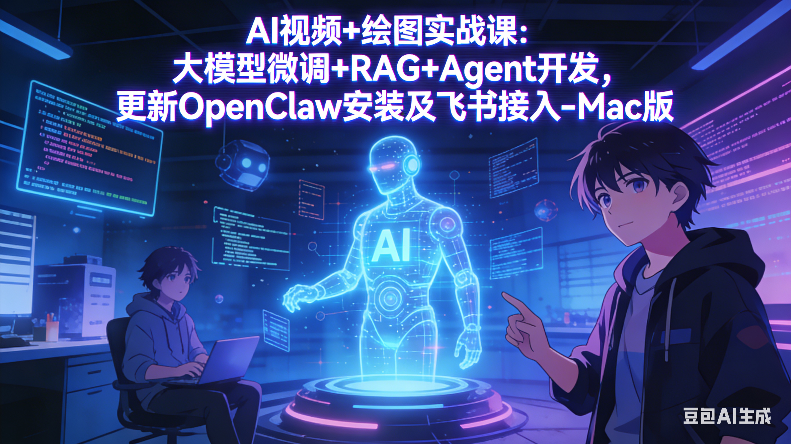 AI视频+绘图实战课：大模型微调+RAG+Agent开发，更新OpenClaw安装及飞书接入-Mac版-时光云网创