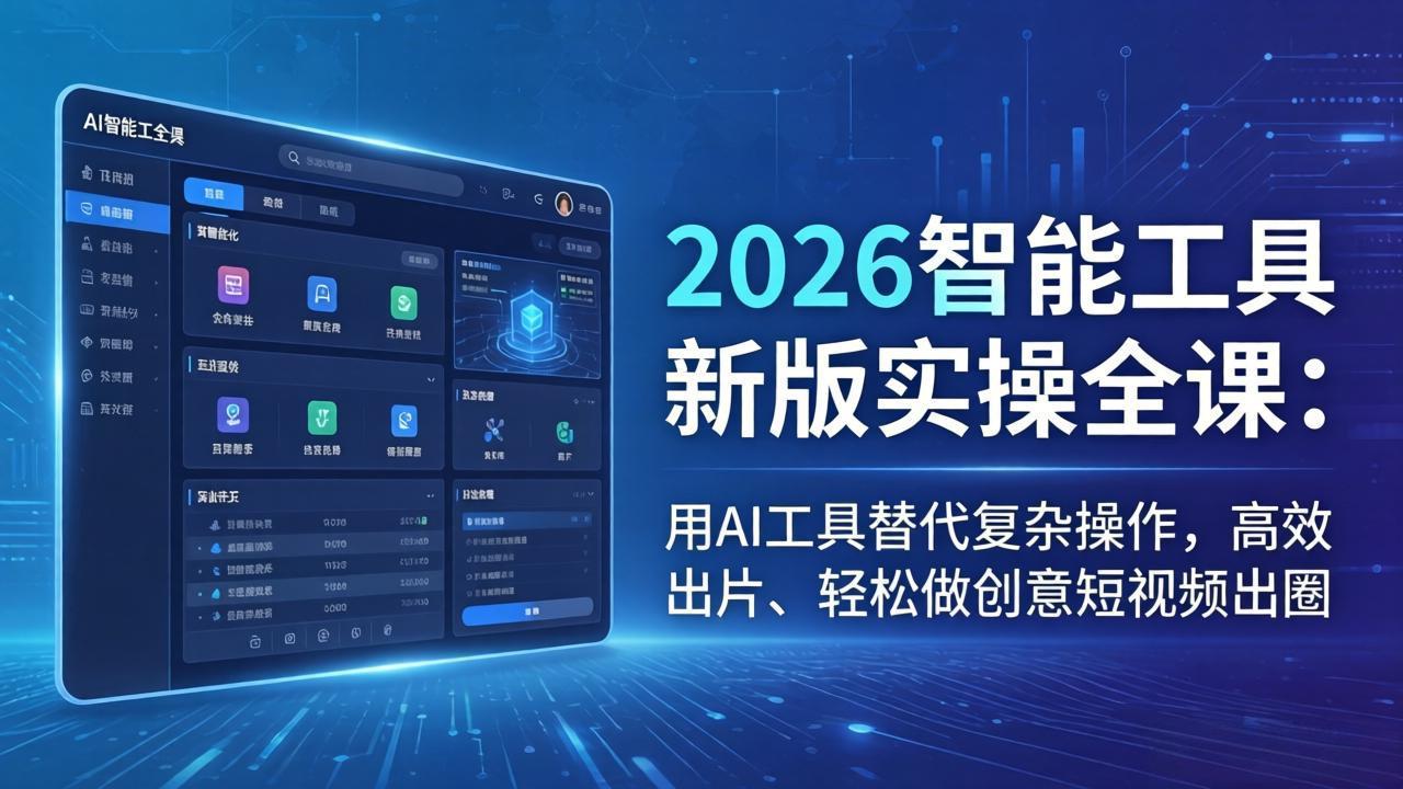 2026智能工具新版实操全课：用AI工具替代复杂操作，高效出片、轻松做创意短视频出圈-时光云网创
