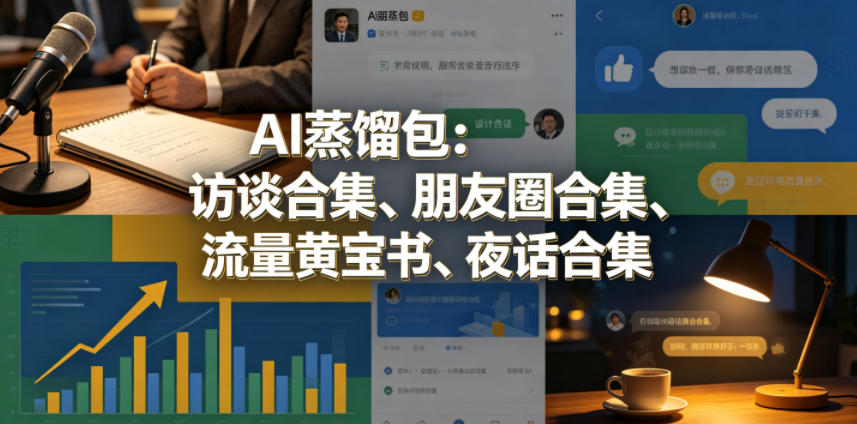 AI蒸馏包：访谈合集、朋友圈合集、流量黄宝书、夜话合集【文档】-时光云网创