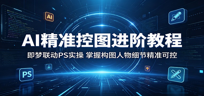 AI精准控图进阶教程：即梦联动PS实操，掌握构图人物细节精准可控-时光云网创