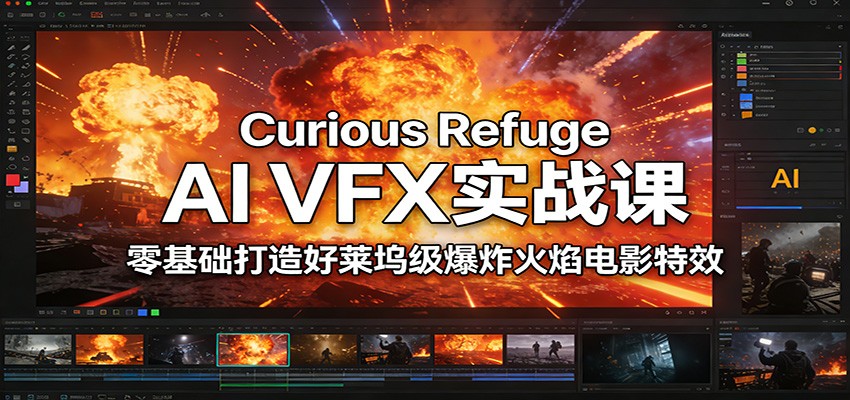Curious Refuge AI VFX实战课，零基础打造好莱坞级爆炸火焰电影特效-时光云网创