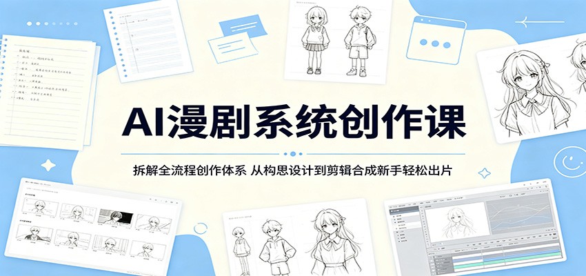 AI漫剧系统创作课:拆解全流程创作体系,从构思设计到剪辑合成新手轻松出片-时光云网创