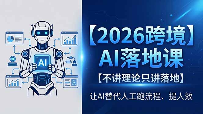 2026跨境AI落地课，不讲理论只讲落地，让AI替代人工跑流程、提人效-时光云网创