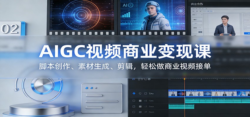 AIGC视频商业变现课：脚本创作、素材生成、剪辑，轻松做商业视频接单-时光云网创