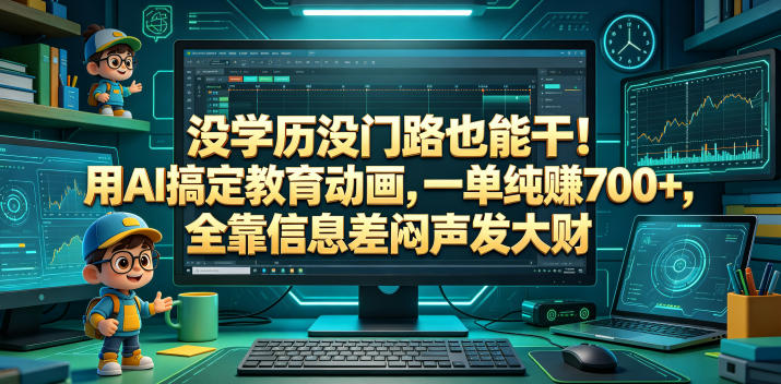 没学历没门路也能干！用AI搞定教育动画，一单纯賺700+，全靠信息差闷声发大财【揭秘】-时光云网创