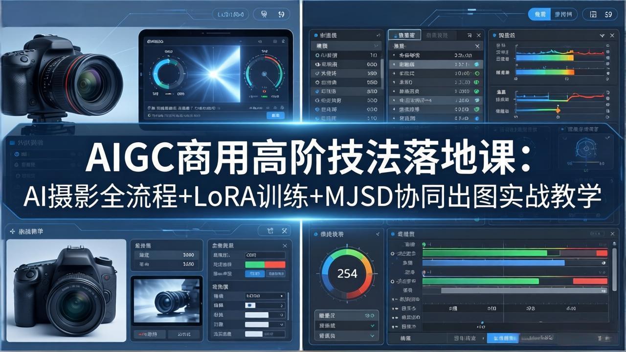 AIGC商用高阶技法落地课：AI摄影全流程+LoRA训练+MJSD协同出图实战教学-时光云网创