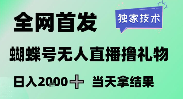 2026最新蝴蝶号无人直播掘金，独家技术，全网首发小白做了一个月收益3W，长期稳定可做【揭秘】-时光云网创