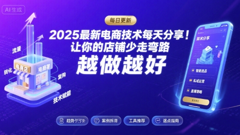 2026最新电商技术每天分享，让你的店铺少走弯路，越做越好(更新26年04月)-时光云网创