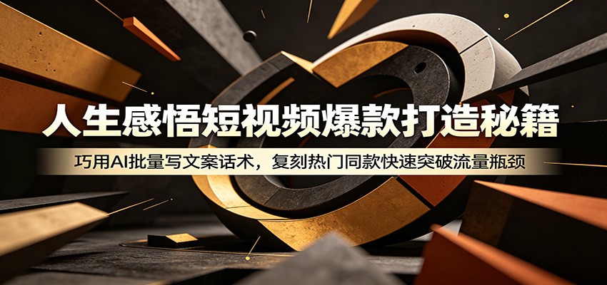 人生感悟短视频爆款打造秘籍：巧用A 批量写文案话术，复刻热门同款快速突破流量瓶颈-时光云网创
