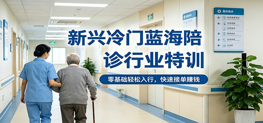 新兴冷门蓝海陪诊行业特训，零基础轻松入行，快速接单赚钱-时光云网创