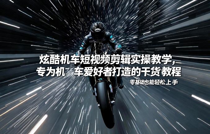 炫酷机车短视频剪辑实操教学，专为机车爱好者打造的干货教程，零基础也能轻松上手-时光云网创