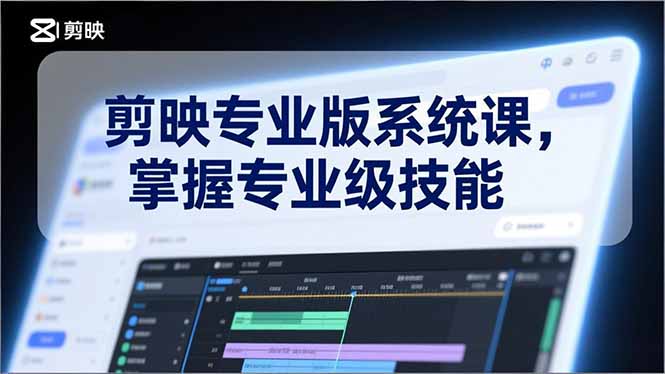 剪映专业版系统课，基础操作、高级技巧、电影调色、特效制作、AI应用/等等，掌握专业级技能-时光云网创