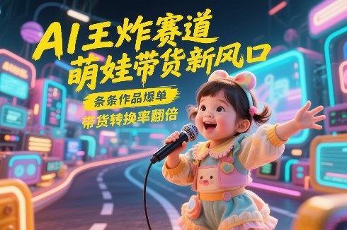 AI王炸赛道，萌娃带货新风口，条条作品爆单，带货转换率翻倍，核心逻辑拆解-时光云网创