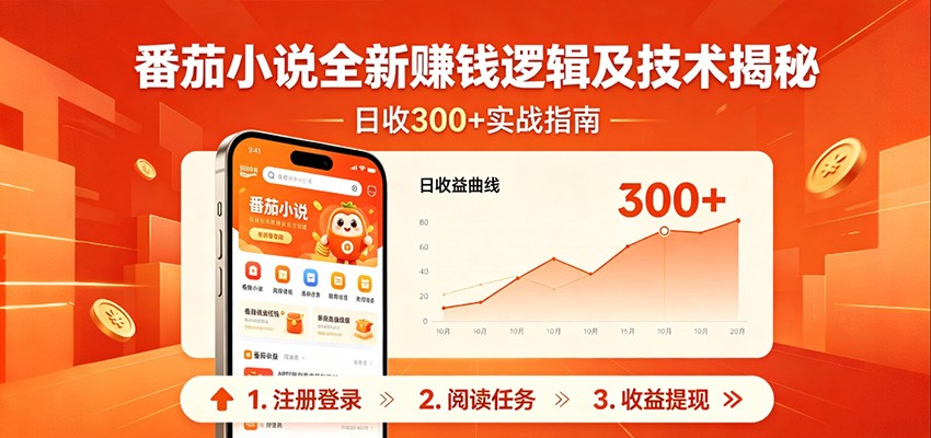 番茄小说全新赚钱逻辑及技术日收300+，小白新书皆可做！无脑赚就行了！-时光云网创