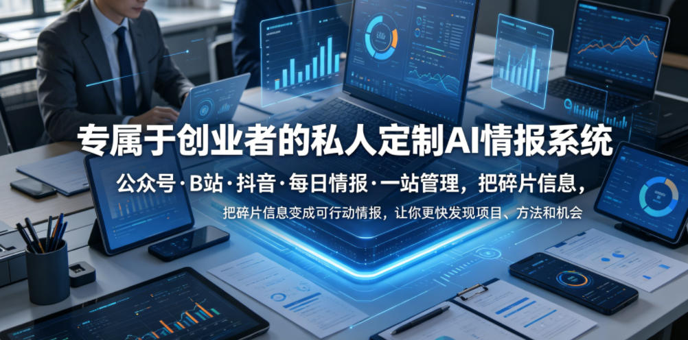 专属于创业者的私人定制AI情报系统，公众号·B站·抖音·每日情报·一站管理，把碎片信息变成可行动情报，让你更快发现项目、方法和机会-时光云网创