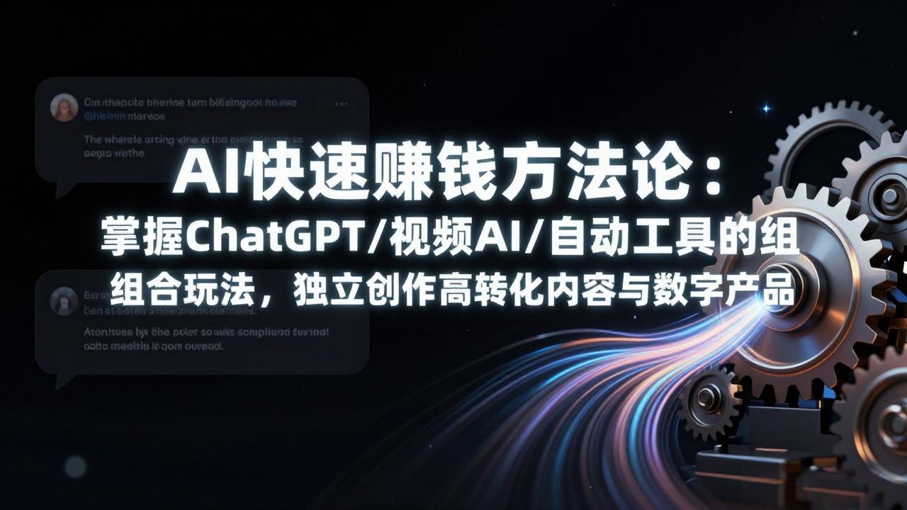 AI快速赚钱方法论：掌握ChatGPT/视频AI/自动化工具的组合玩法，独立创作高转化内容与数字产品-时光云网创