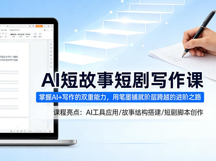 AI短故事短剧写作课，掌握AI+写作的双重能力，用笔墨铺就阶层跨越的进阶之路-时光云网创