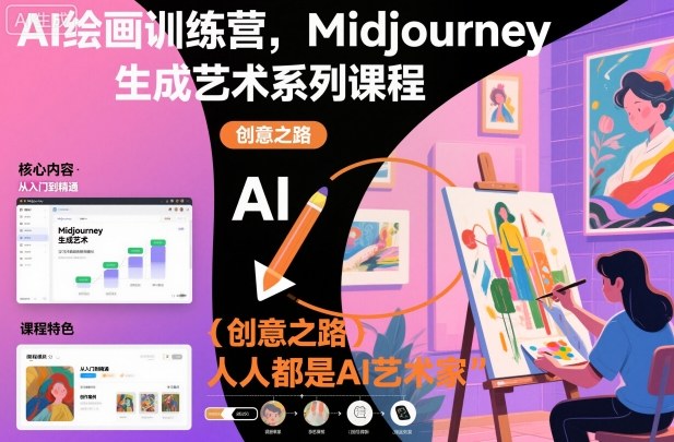 AI绘画训练营,Midjourney生成艺术系列课程,人人都是AI艺术家-时光云网创