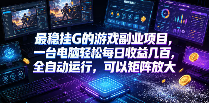 最稳挂G的游戏副业项目，一台电脑轻松每日收益几百，全自动运行，可以矩阵放大【揭秘】-时光云网创