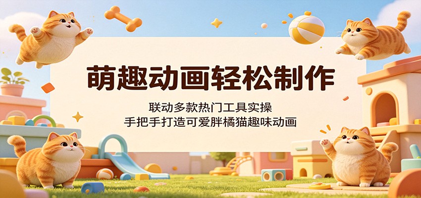 萌趣动画轻松制作，联动多款热门工具实操，手把手打造可爱胖橘猫趣味动画-时光云网创