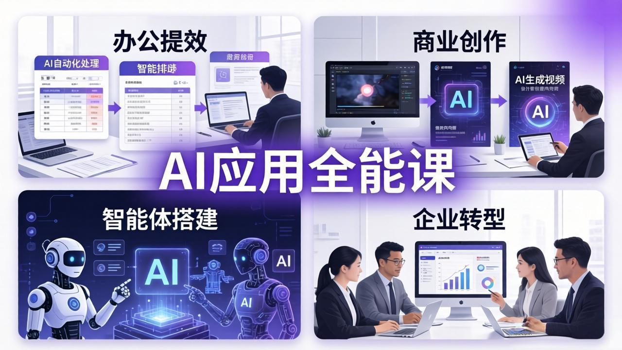 AIGC 应用全能课：办公提效、商业创作、智能体搭建、企业转型，一站式学会AI应用-时光云网创