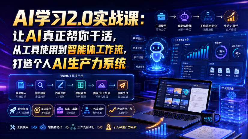 AI学习2.0实战课：让AI真正帮你干活，从工具使用到智能体工作流，打造个人AI生产力系统-时光云网创