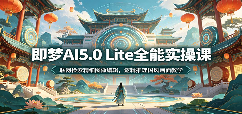 即梦AI5.0 Lite全能实操课：联网检索精细图像编辑，逻辑推理国风画面教学-时光云网创