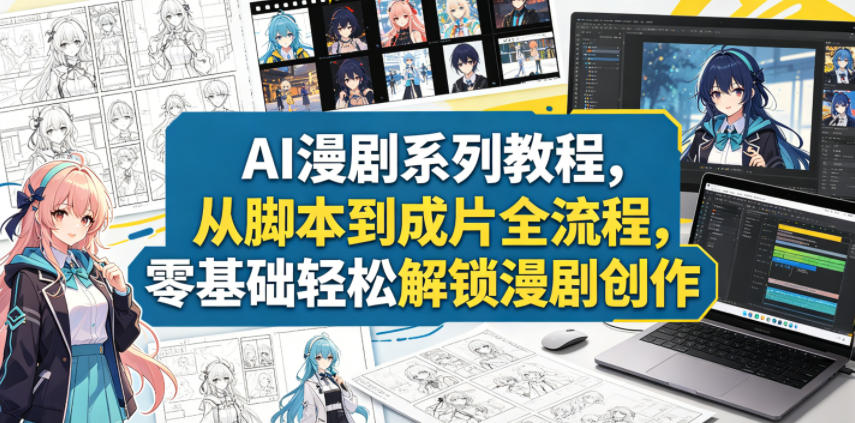 AI漫剧系列教程，从脚本到成片全流程，零基础轻松解锁漫剧创作-时光云网创