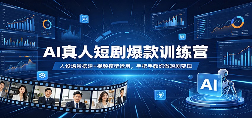 AI真人短剧爆款训练营：人设场景搭建+视频模型运用，手把手教你做短剧变现-时光云网创