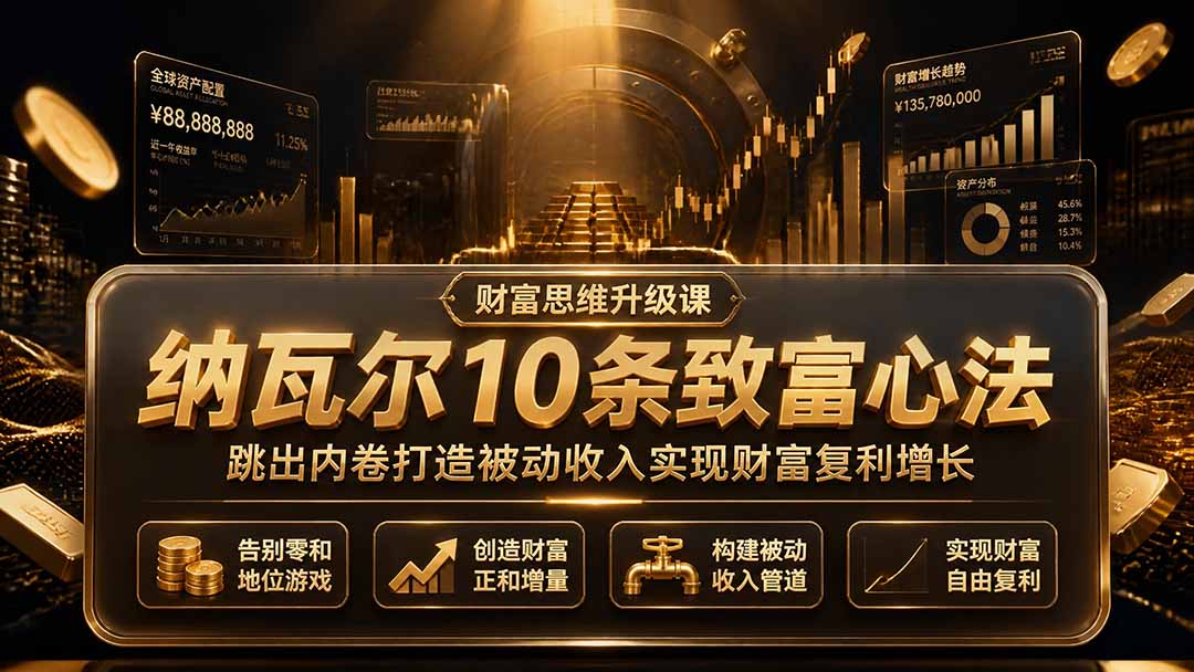付费文章:纳瓦尔10条致富心法,跳出内卷打造被动收入实现财富复利增长-时光云网创