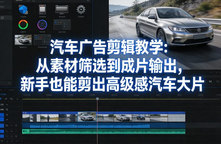 汽车广告剪辑教学：从素材筛选到成片输出，新手也能剪出高级感汽车大片-时光云网创