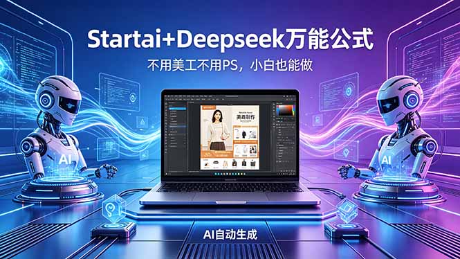 AI自动做电商详情页：Startai+Deepseek万能公式，不用美工不用PS，小白也能做-时光云网创